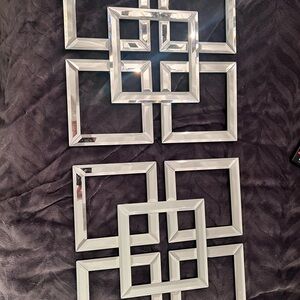 Modern Geometric Wall Decor in Silver